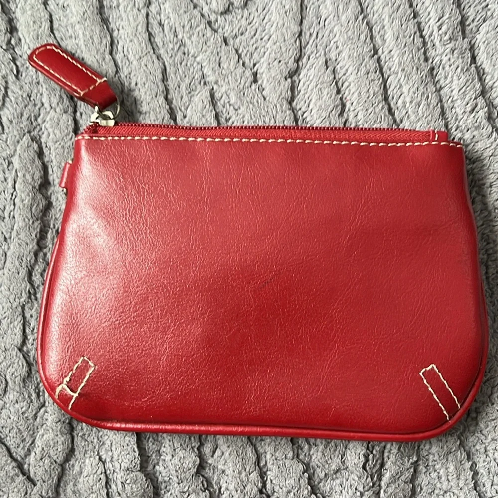 Red clutch bag